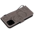 thumbnail image 3 of for iPhone 11 Pro Wallet Case, Kickstand Case with Credit Card Holder, Embossed Butterfly Pattern with Strap Premium PU Leather Magnetic Closure Shockproof Protective Flip Cover 5.8", Gray, 3 of 6