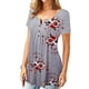 thumbnail image 4 of Camiseta estampada Mujer Verano Cuello redondo Blusa de manga corta Top suelto, Gris, XXL Scienceny AP001352-10, 4 of 7