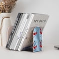thumbnail image 4 of Naloa Red Funny Crab on Blue Stripe Wood Non-Skid Bookend for Shelves,Book Ends for Heavy Books, Book Stand for CDs,1 Pair, 4 of 7