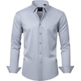 thumbnail image 1 of J.VER Camisas de vestir para hombre, camisa formal de manga larga, elástica, sin arrugas, informal, con botones, 1 of 4