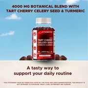 VVitamatic Tart Cherry (360 mg) with Celery Seed (30 mg) 10:1 Extract & Turmeric 20:1 Extract (10 mg) - (Per Serving/2 Gummies) - 60 Gummies