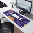 thumbnail image 2 of Black and White Spots with Purple Base Camouflage&nbsp;pad Mousewaterproofnon Slip&nbsp;for Office Home Work Gaminggaming Mouse PadRubber Base Mousepad with Stitched Edges 31.5x11.8inches, 2 of 7