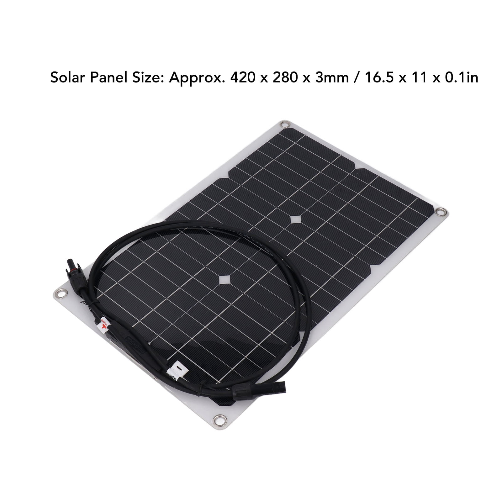 20W Solar Panel, 18V Flexible Solar Panel Monocrystalline Silicon  For Battery Charging Security Camera