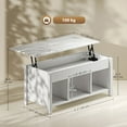 thumbnail image 3 of HOMCOM Lift Top Coffee Table with Storage, Modern Center Table, White, 3 of 10