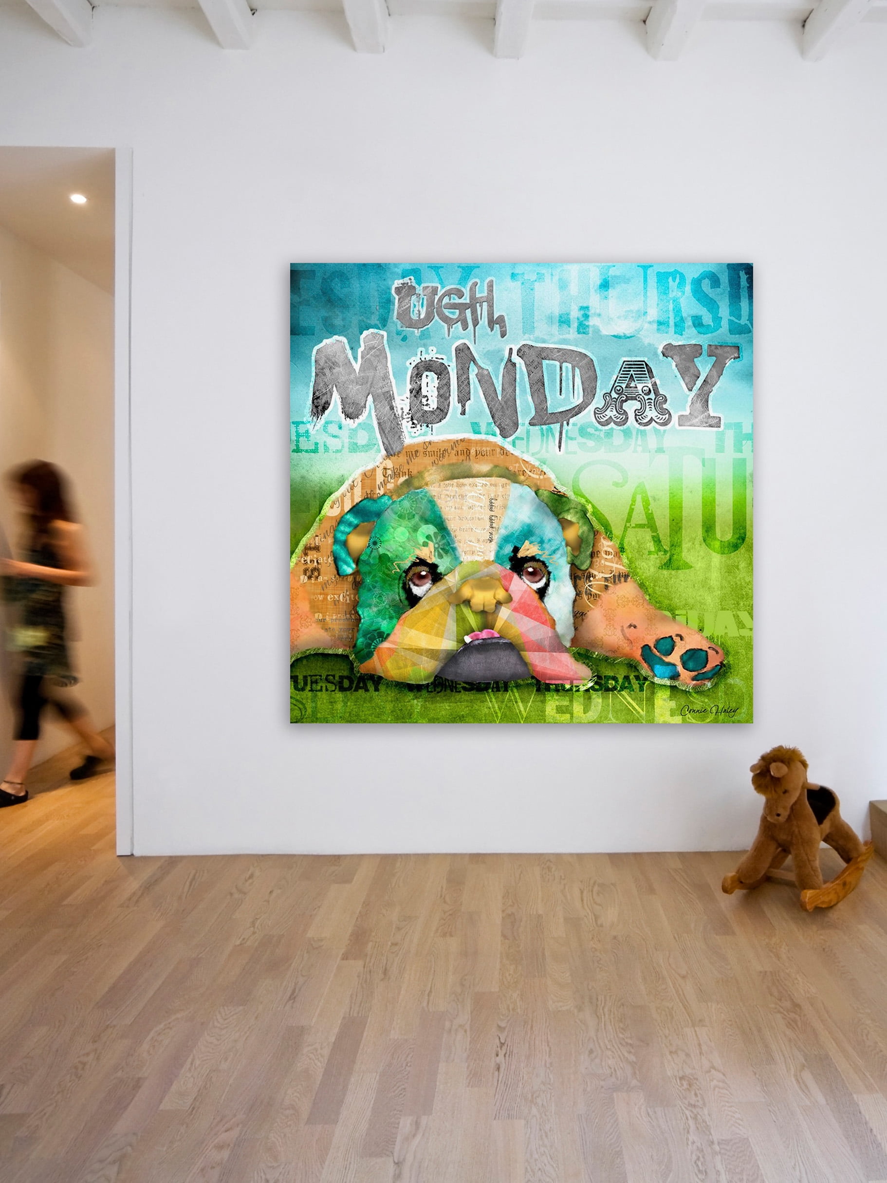 "Monday Dog" Painting Print on Wrapped Canvas