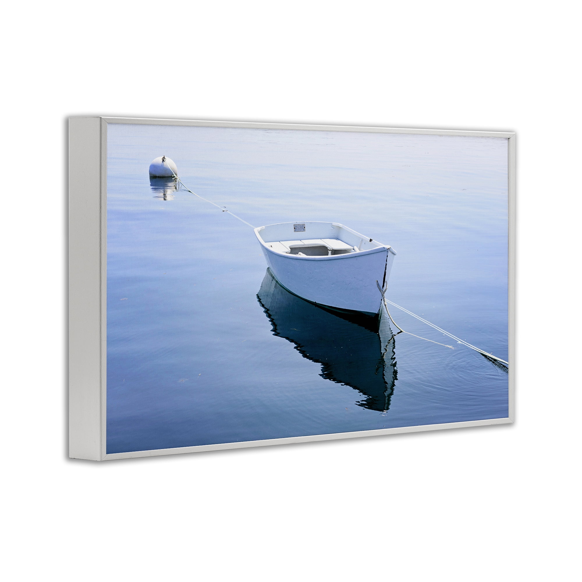 Stupell Industries Boat Tied to Dock White Framed Giclee Art, design by JLM Photographs