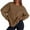 Brown, variant on dGslk Women's Oversized Crewneck Sweatshirt Long Sleeve Pullover Soft Loose Fit Casual Solid Color Top for Fall Winter Black L