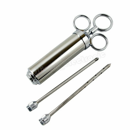 2Oz Stainless Steel Turkey Meat Marinade Injector Needles Grill BBQ