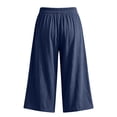 thumbnail image 5 of TRUBKH Shorts for Women Casual Elastic Waist Loose Fit Shorts Active Wear Solid Color Shorts Women Gym Shorts 5-point Pants Womens Athletic Shorts Running Shorts Wide Leg Opening Blue S, 5 of 5