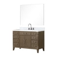 thumbnail image 2 of Laurel 48 in W Grey Oak Single Bath Vanity, Carrara Marble Top, Faucet Set, & 46 in Mirror, 2 of 9