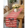 thumbnail image 5 of Independence Day USA Flag Bow Table Runner-36 Inch Long Retro Red Brown Striped Table Runners Linen Burlap Tablerunner for Kitchen Dining Room Holiday Party, 5 of 9