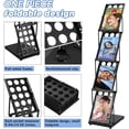 thumbnail image 3 of XIDIHF Foldable Magazine Rack, Floor Standing Literature Stand Brochure Display Rack, 4 Pockets with Carrying Bag for Office Trade Show Exhibitions Retail Store (Black-4-layer), 3 of 7