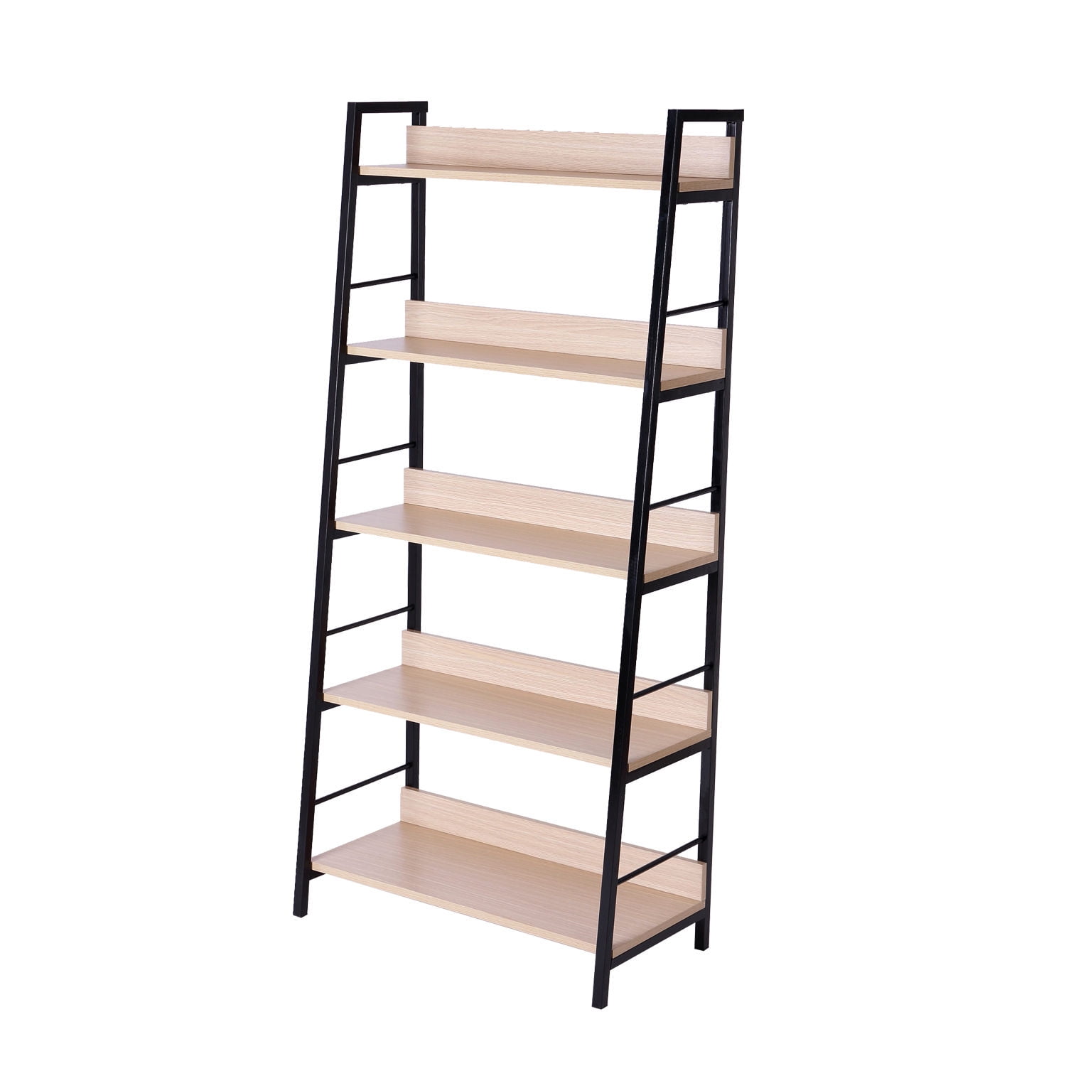 Wood Bookcase 5Tier Wide Bookshelf Shelving Storage Furniture