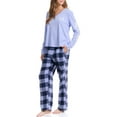 thumbnail image 4 of RealTree Women's Long Sleeve Henley Top with Flannel Pant Pajama Sleep Set, 2-Piece, Sizes S-3X, 4 of 9