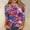 02-Blue, variant on Women's Independence Day 3/4 Sleeve Sweaters, Casual Flag Printed T-shirt, Plus Sized Spring Round-neck Loose Fit Tops for Womens