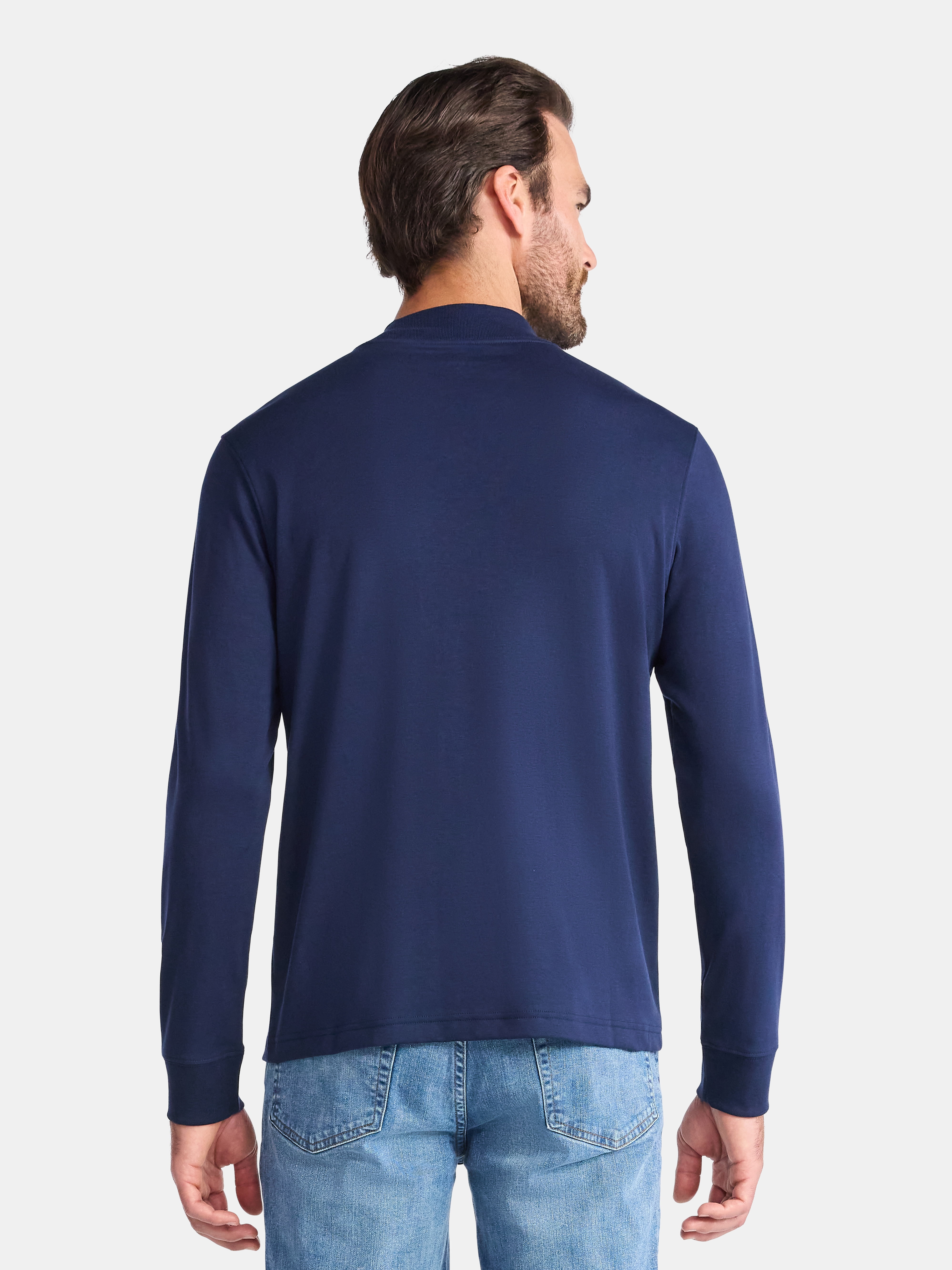 George Men's Mock Neck Pullover with Long Sleeves, Sizes S-3XL