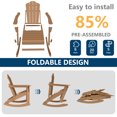 thumbnail image 3 of FOOWIN Folding Rocking Adirondack Chair, HDPE Plastic Rocking Chairs for Patio Porch Rocker Chair, Teak, 3 of 7