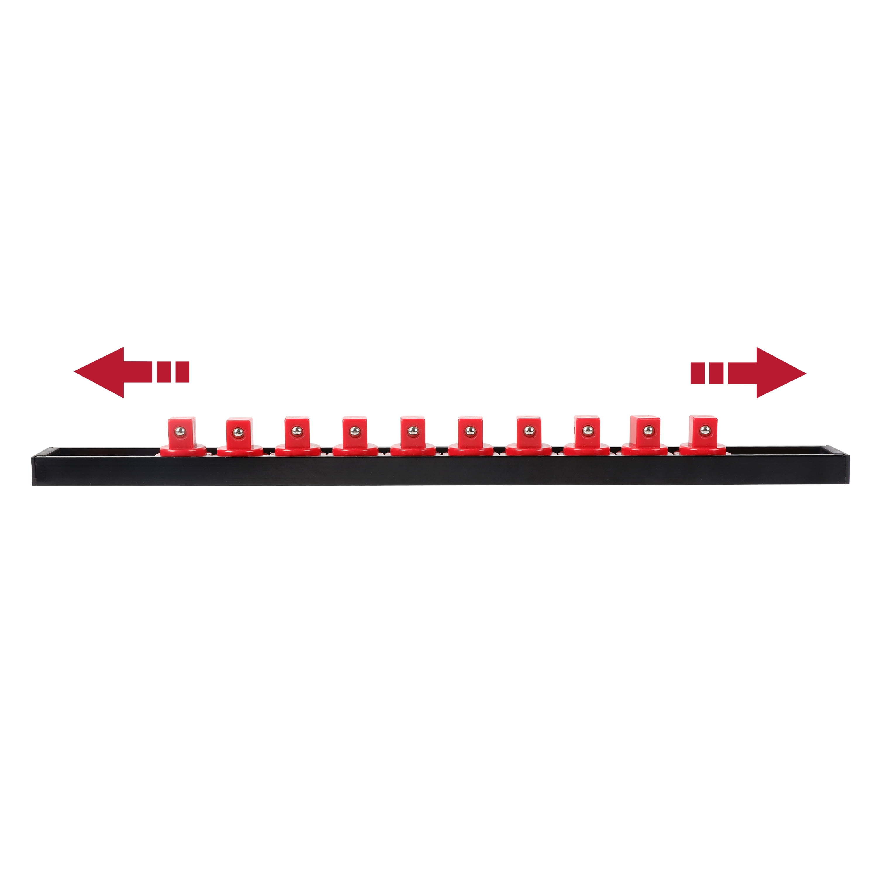 Hyper Tough 3/8-inch Drive Socket Rail Organizer, Red
