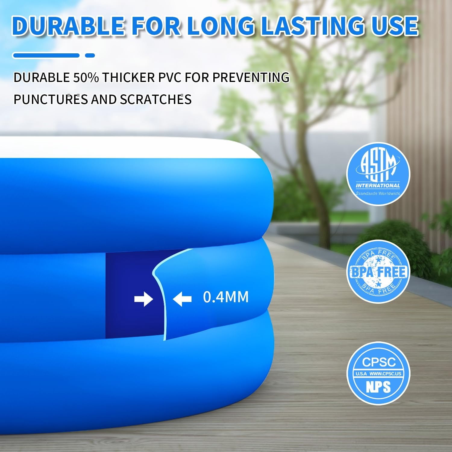 Inflatable Swimming Pool, Large Blow up Pool, Above Ground Swimming Pool for Family, Pools for Kid, Full-Sized Inflatable Pool for Toddler for Outdoors, Backyard