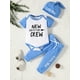 thumbnail image 5 of Cute & Casual "DADDY AND ME" Letter Print Outfit - Short Sleeve Onesie Romper & Pants & Hat Baby Boys Set, 5 of 5