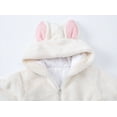 thumbnail image 3 of ATOGUTA Toddler Jackets for Girls Cute Ear Zipper Thick Hooded Coat Warm Outwear White, Size 3T-8, 3 of 5