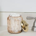 thumbnail image 6 of nu steel Glacier Amber Collection Glass with gold finish Trim Bathroom Vanity Countertop Storage Organizer Canister Jar for Cotton Swabs, Rounds, Balls, Makeup Sponges, Bath Salts - Amber, 6 of 7