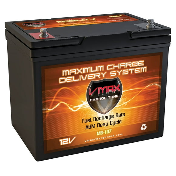 MB107-85 Vmaxtanks 12 Volt 85ah AGM Battery Comp. With Theradyne Rover Wheelchairs & More & Golf Cart Deep Cycle Hi Performance Vmax Battery