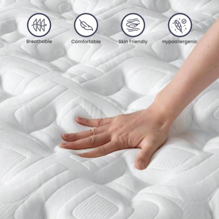 14 Inch King Size Hybrid Mattress, Foam Pocket Spring, Cooling Pressure Relief, Back Hip Support for Luxury Bedroom