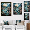 thumbnail image 4 of Designart "Hues Papercut Port Harbor painting II" Nautical & Beach Canvas Print, 4 of 5