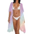 thumbnail image 3 of HELLHERO Polyester Bathing Suit Cover Up for Summer Long Free Size Casual Lightweight Swimsuit Cover Up Colorful Galaxy, 3 of 6