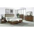 thumbnail image 4 of Pemberly Row Upholstered Mid-Century Wood California King Panel Bed in Walnut, 4 of 9