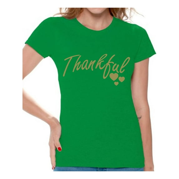Awkward Styles Thankful Shirt Christmas T Shirt Women's Holiday Top Thanksgiving Shirt Christmas Shirts for Women Thankful Grateful Blessed Women's Shirt Religious Christian Gift Thanksgiving Holiday