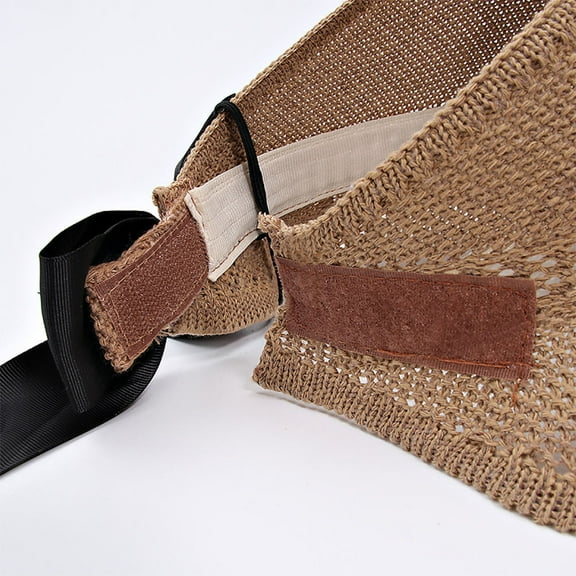 AURARMLET 1PC Straw Hats for Women Wide Brim Sun Blocking Hat for Boating Hiking Spring Summer Khaki 13.39x5.91x5.91in