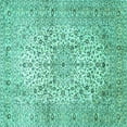 thumbnail image 1 of Ahgly Company Machine Washable Indoor Square Persian Turquoise Blue Traditional Area Rugs, 5' Square, 1 of 4