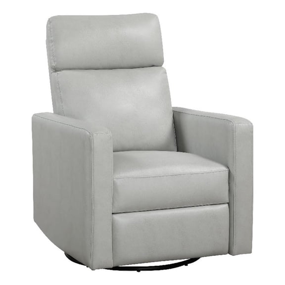 Yujo Recliner Chair- Manual- 30 Inch- Gray Faux Leather- 360 Swivel