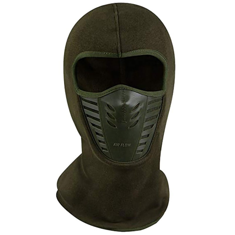 Tactical Balaclava Full Face Mask Winter Gear Windproof Fleece Lined Hood Hat 