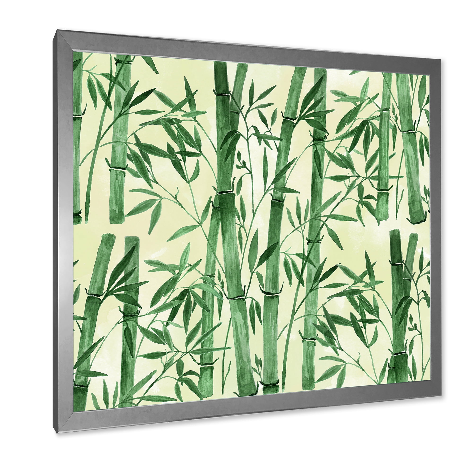 Designart 'The Forest of Bamboo Branches I' Tropical Framed Art Print