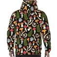 thumbnail image 7 of Uemuo Mushrooms Pattern Men's Hoodie - Casual Pullover Hoodie with Kangaroo Pocket, Stylish Hooded Sweatshirt for Everyday Wear-Small, 7 of 7