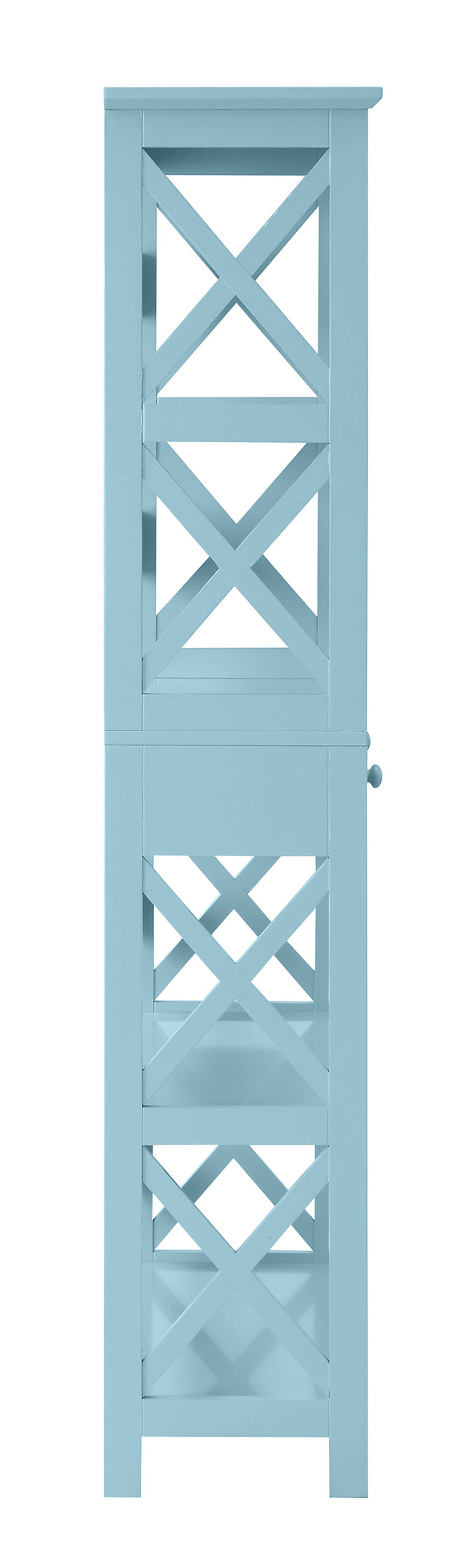 Convenience Concepts Oxford 5 Tier Bookcase with Drawer, Sea Foam Blue