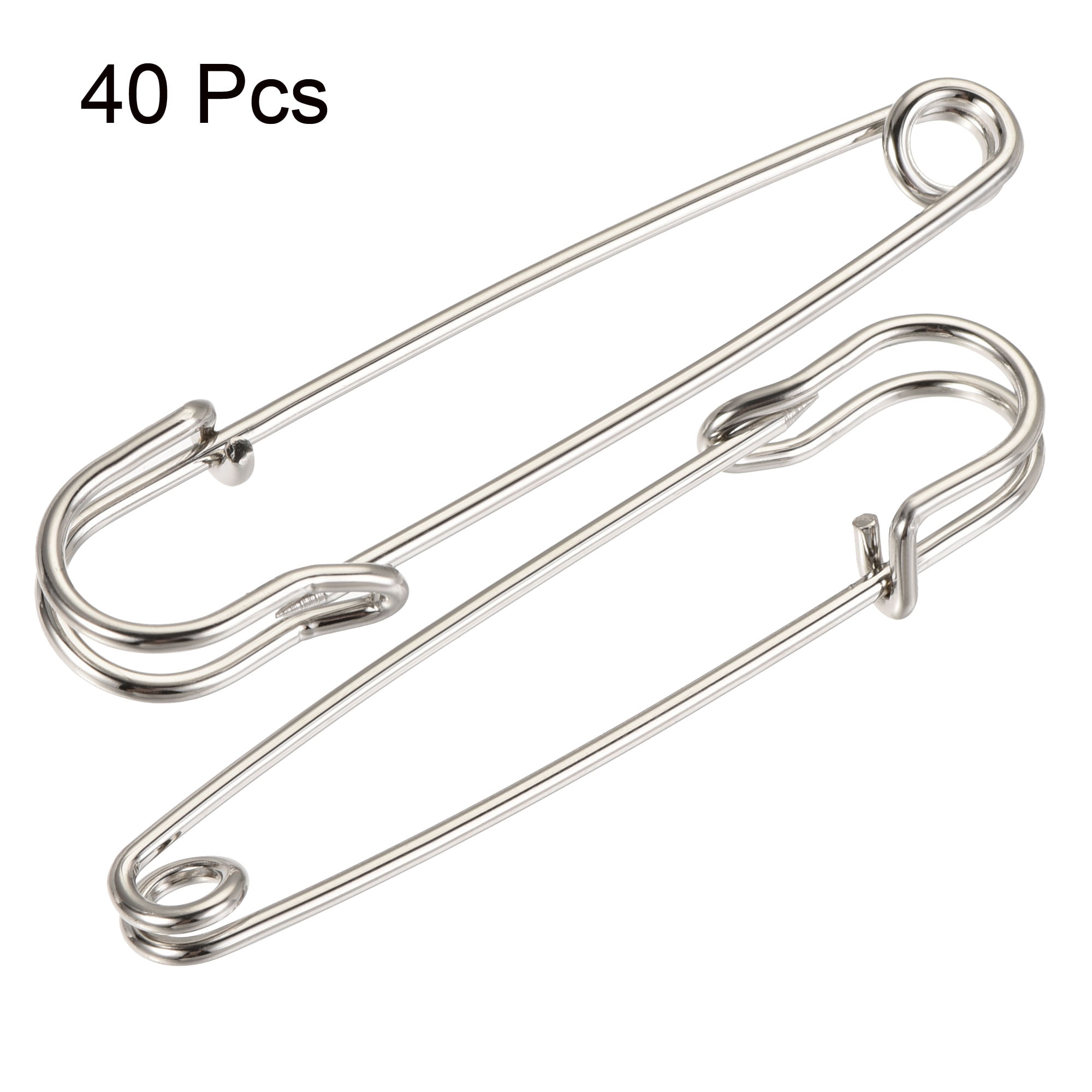 Uxcell 54mm/2.13 Inch Metal Safety Pins Sewing Pins for Office Home Silver  Tone 500 Pack 