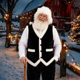 thumbnail image 3 of Mens Fluffy Xmas Santa Vest Flannel Sleeveless Warmy Vest Jackets Black XXL, 3 of 4