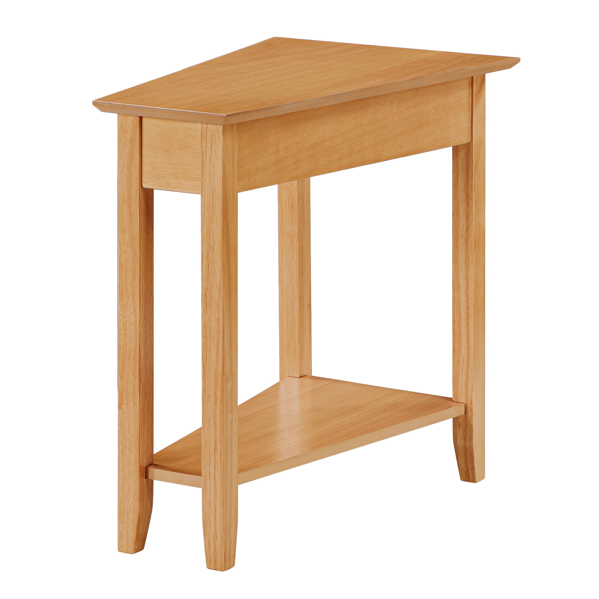 Convenience Concepts American Heritage Wedge End Table with Shelf, Honey Oat