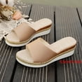 thumbnail image 6 of Dakaela Slip on Wedge Sandals for Women Open Toe Platform Slides Espadrilles 2.16 Inch Comfortable Dressy Beach Summer Mules Shoes Khaki 8.5, 6 of 8