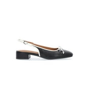 Free Assembly Women's Slingback Block Heel Shoes with Front Bow