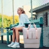 Bolsa de viaje grande, bolsa de gimnasio expandible, maleta de mano para mujer con funda para trolley y bolsillo impermeable, bolsa de lona de viaje.