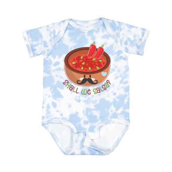 Inktastic Shall We Salsa? Bowl of Dip with Mustache Boys or Girls Baby Bodysuit