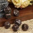 thumbnail image 3 of Cusdie 7-Die Metal DND Dice Set, Cobblestone Metal Polyhedral D&D Dice Setfor DND Dungeons and Dragons TTRPG Role Playing Games, 3 of 5