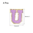 thumbnail image 2 of Uxcell Chenille Letter Patches Iron on Letter Patches Purple Alphabet U 3in Height for Clothing Pack of 4, 2 of 5
