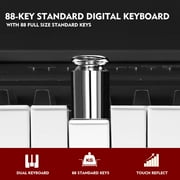 MUSTAR Weighted Digital Keyboard Piano 88 Keys Hammer Action with Stand, Bluetooth, Portable Case, Sustain Pedal (Black)