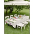 thumbnail image 4 of Outdoor Tablecloth with Umbrella Hole for Patio/Picnic/Party/Camping, Colorful Flowers Waterproof Table Cloth Rectangle Table Cover Washable, Spring Floral Leaves Botanical Country Beige (52"x 70"), 4 of 8